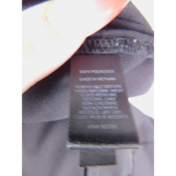 Express Dress Womens Medium Black Button Front Shirt Dress Belted Short Sleeve - Picture 11 of 12